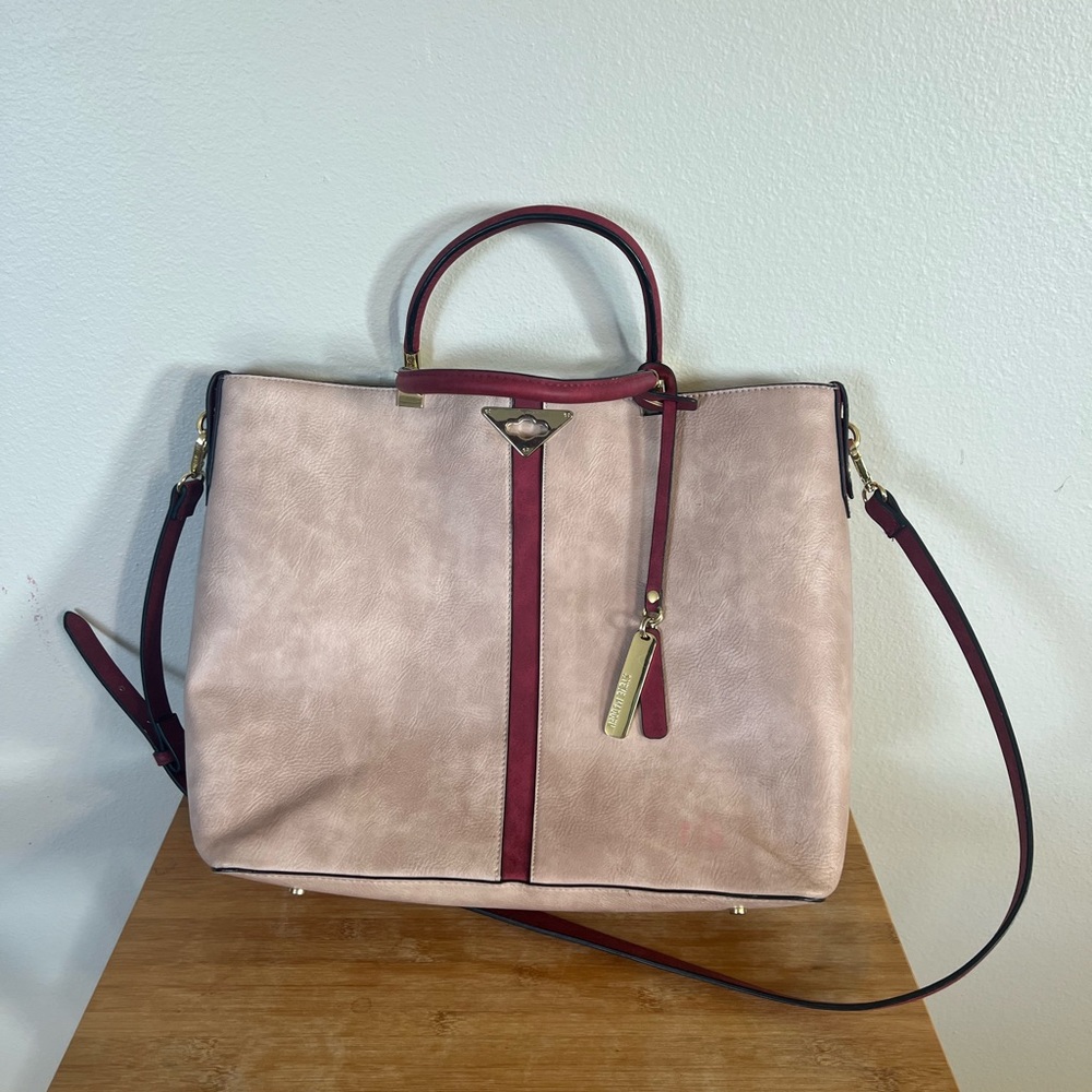 Pink and cream vegan leather Steve Madden purse